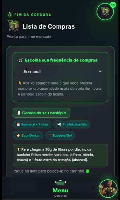 Lista de compras no tablet